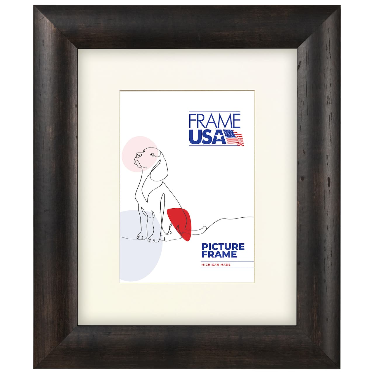 Frame USA Café Rounded Espresso Single Image Picture Frame with Mat